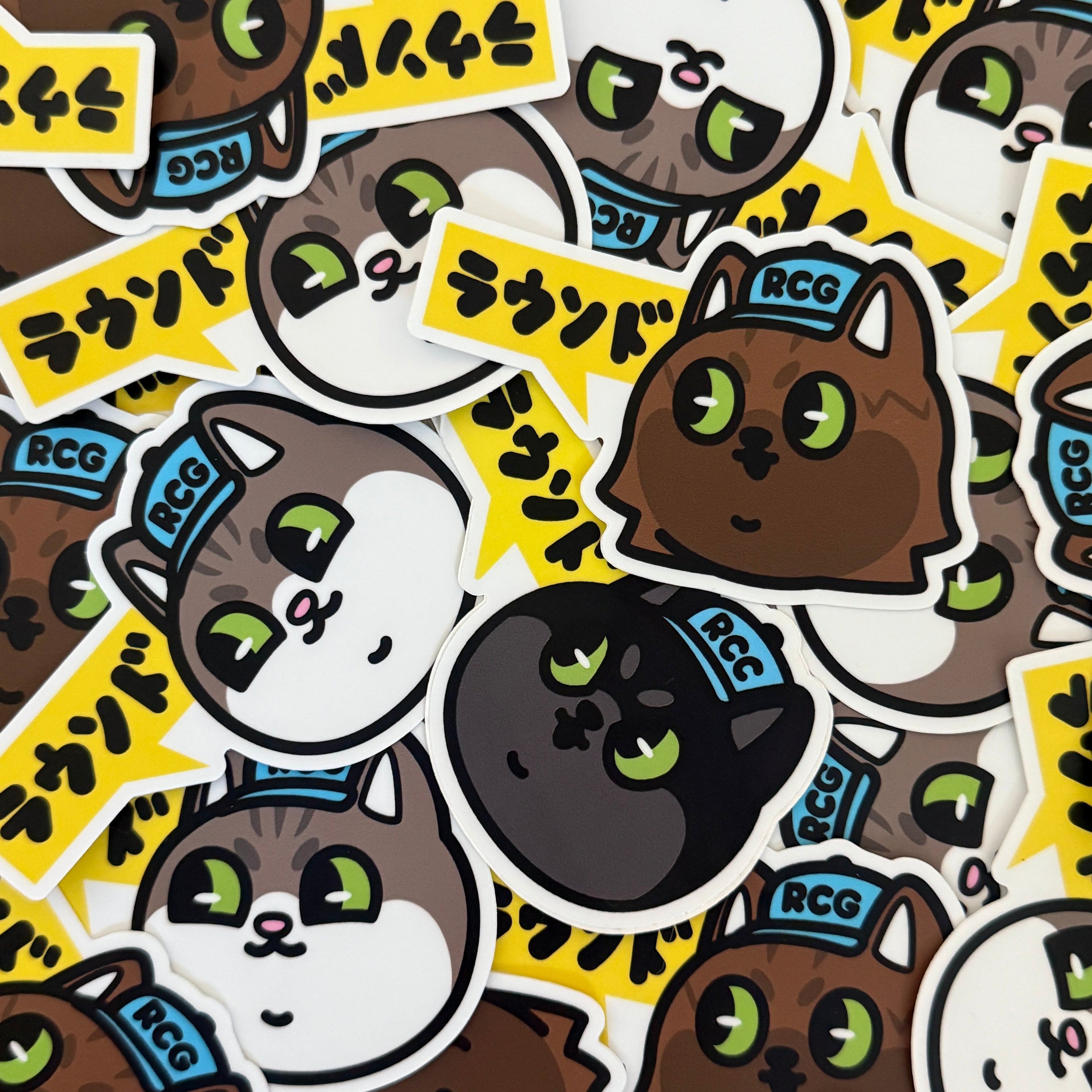 Round Cat Mascot "Round" Sticker