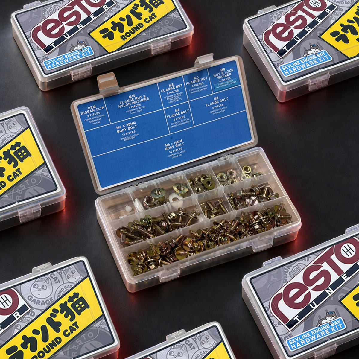 Round Cat Skyline Engine Bay Bolt Kit